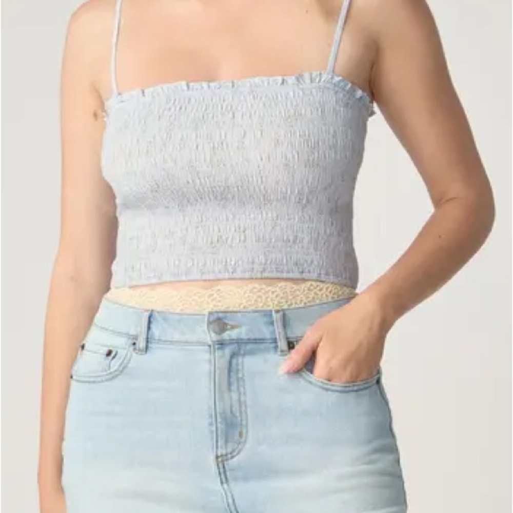 Florence by Mills Smocked Crop Camisole, Main, color, Halogen‎ Blue - Picture 2 of 3
